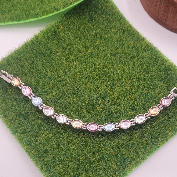 Pastel Rainbow Precious Stone Elegant Multicolor Bracelet B3323